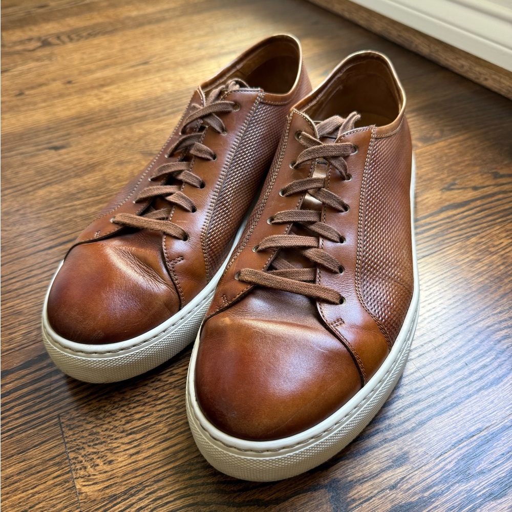 Magnanni Men’s Brown Leather Sneakers Size 11 1/2